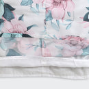 Floral Puff Sleeve Dress – Teal Blue & Pink Print