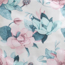 Floral Puff Sleeve Dress – Teal Blue & Pink Print