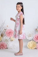 Pink Flutter Sleeve Dress M2259