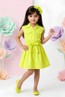 Collar Neck Midi Dress with Cargo Pockets M2278