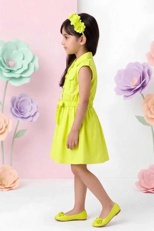 Collar Neck Midi Dress with Cargo Pockets M2278