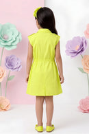 Collar Neck Midi Dress with Cargo Pockets M2278