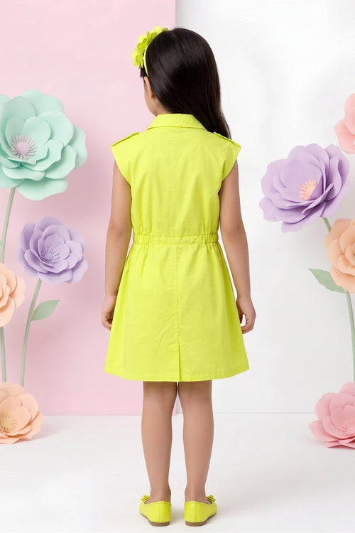 Collar Neck Midi Dress with Cargo Pockets M2278