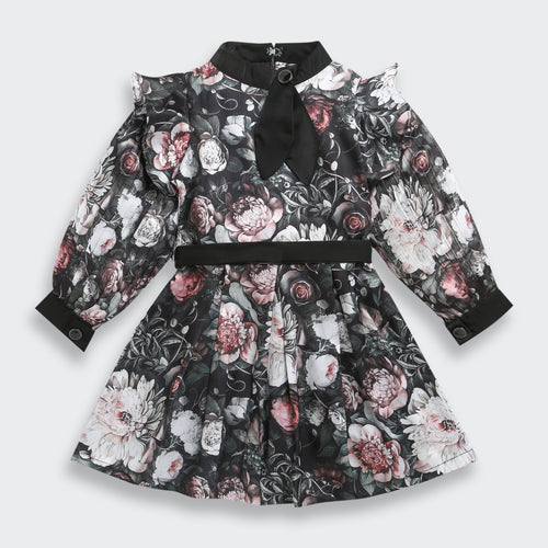 Blue Butterfly Print Dress M2303