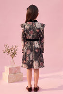 Blue Butterfly Print Dress M2303