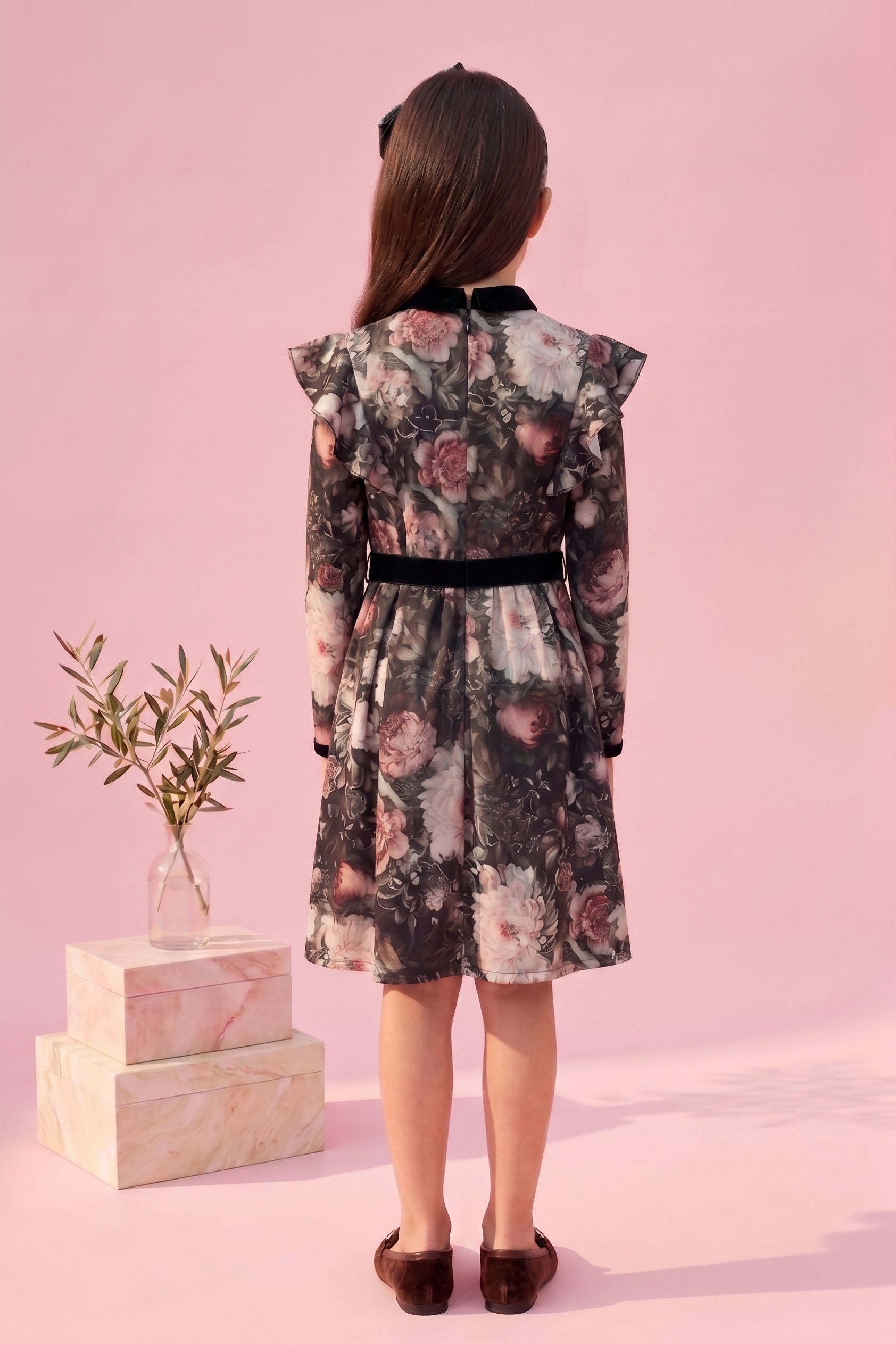Blue Butterfly Print Dress M2303
