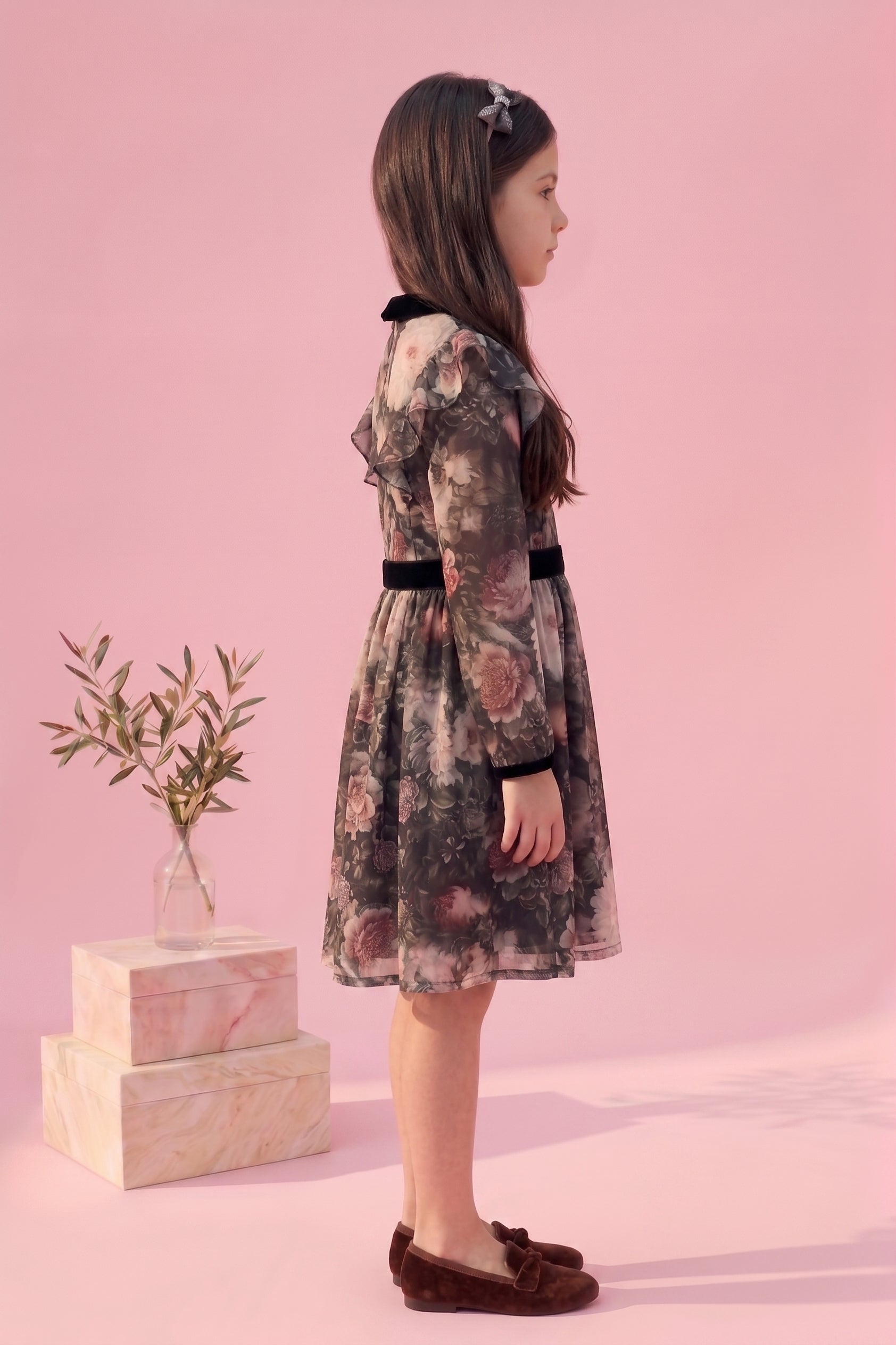 Blue Butterfly Print Dress M2303