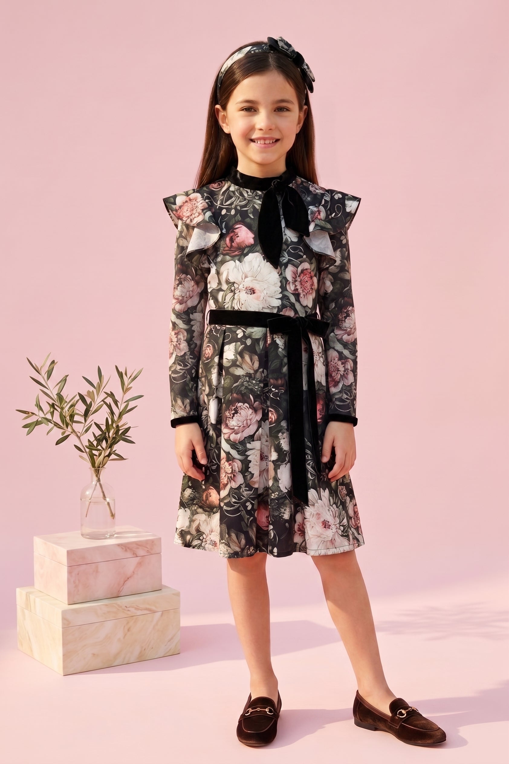 Blue Butterfly Print Dress M2303