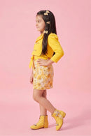 Yellow Floral Top & Skirt Co-Ord Set M2313