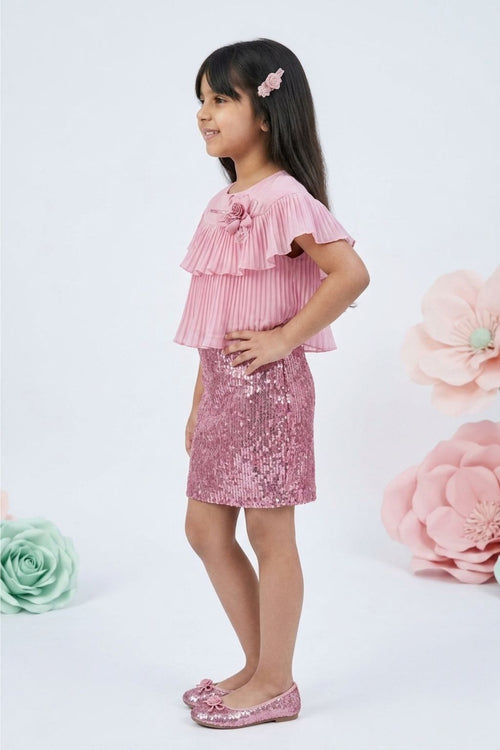 Onion Pink Sequin Party Midi M2334