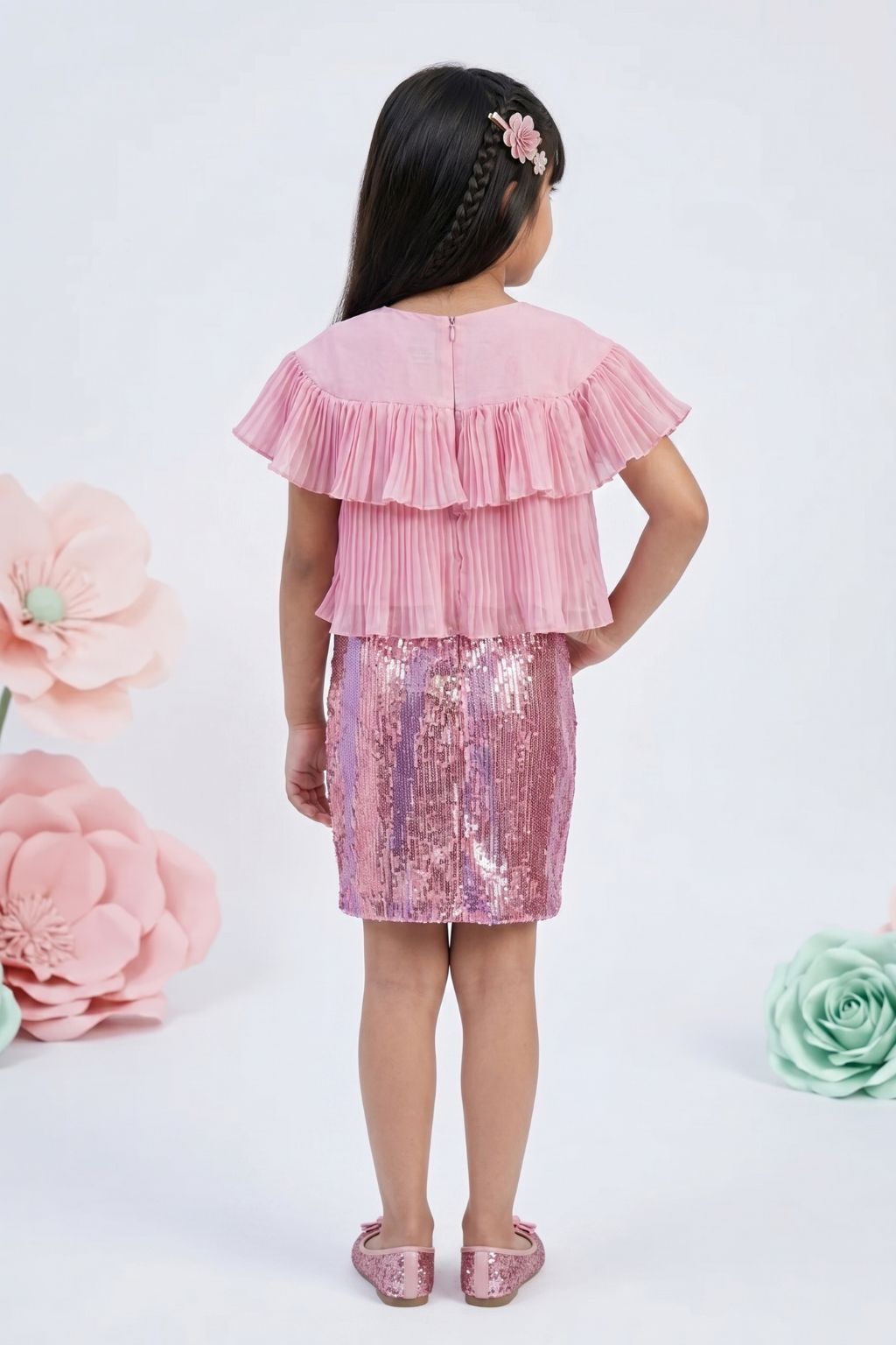 Onion Pink Sequin Party Midi M2334