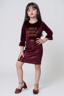 Maroon Velvet Sequin Midi M2349