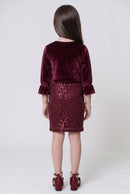 Maroon Velvet Sequin Midi M2349