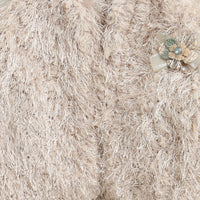 Gold Sequin Party Dress with Fur Shrug