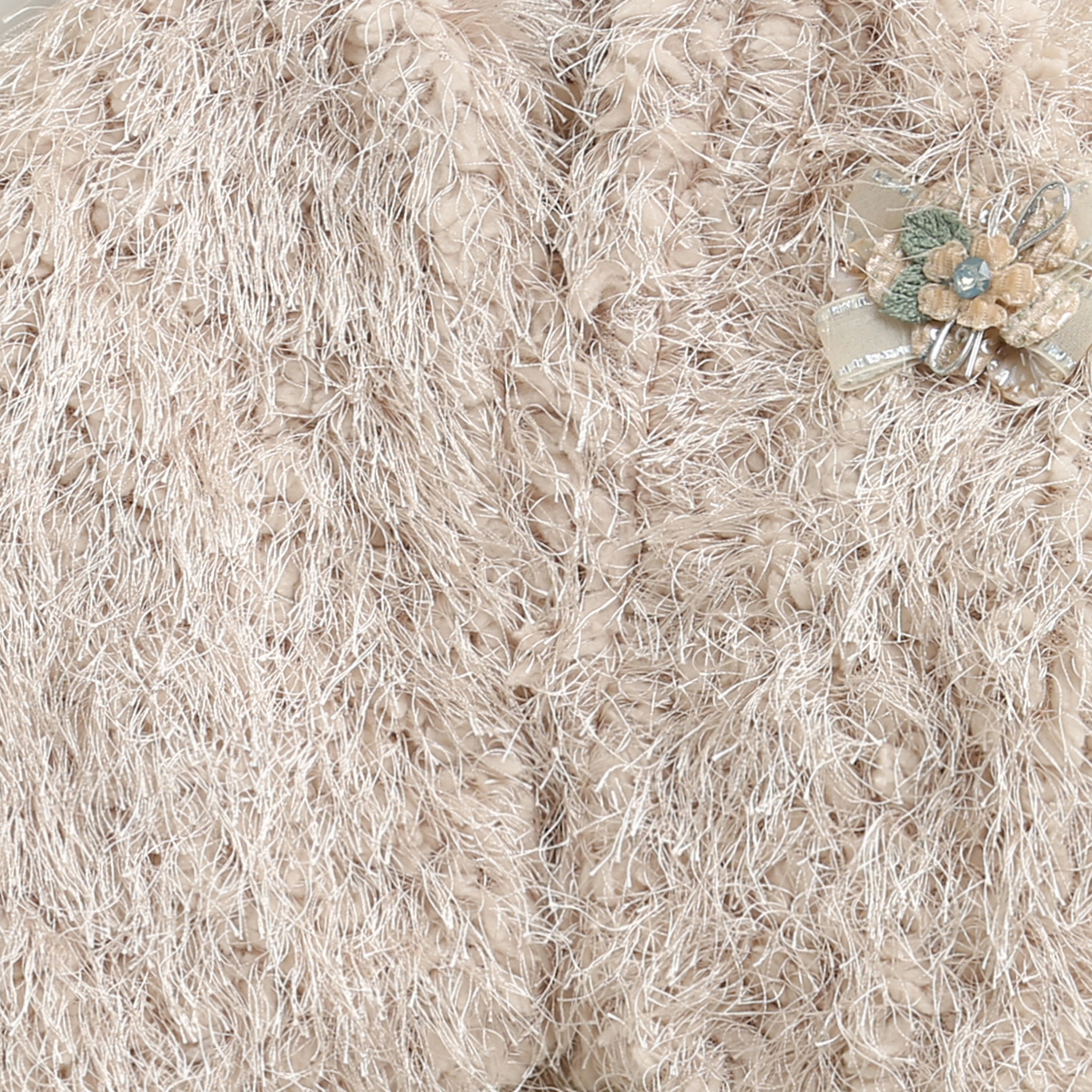 Gold Sequin Party Dress with Fur Shrug