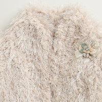 Gold Sequin Party Dress with Fur Shrug