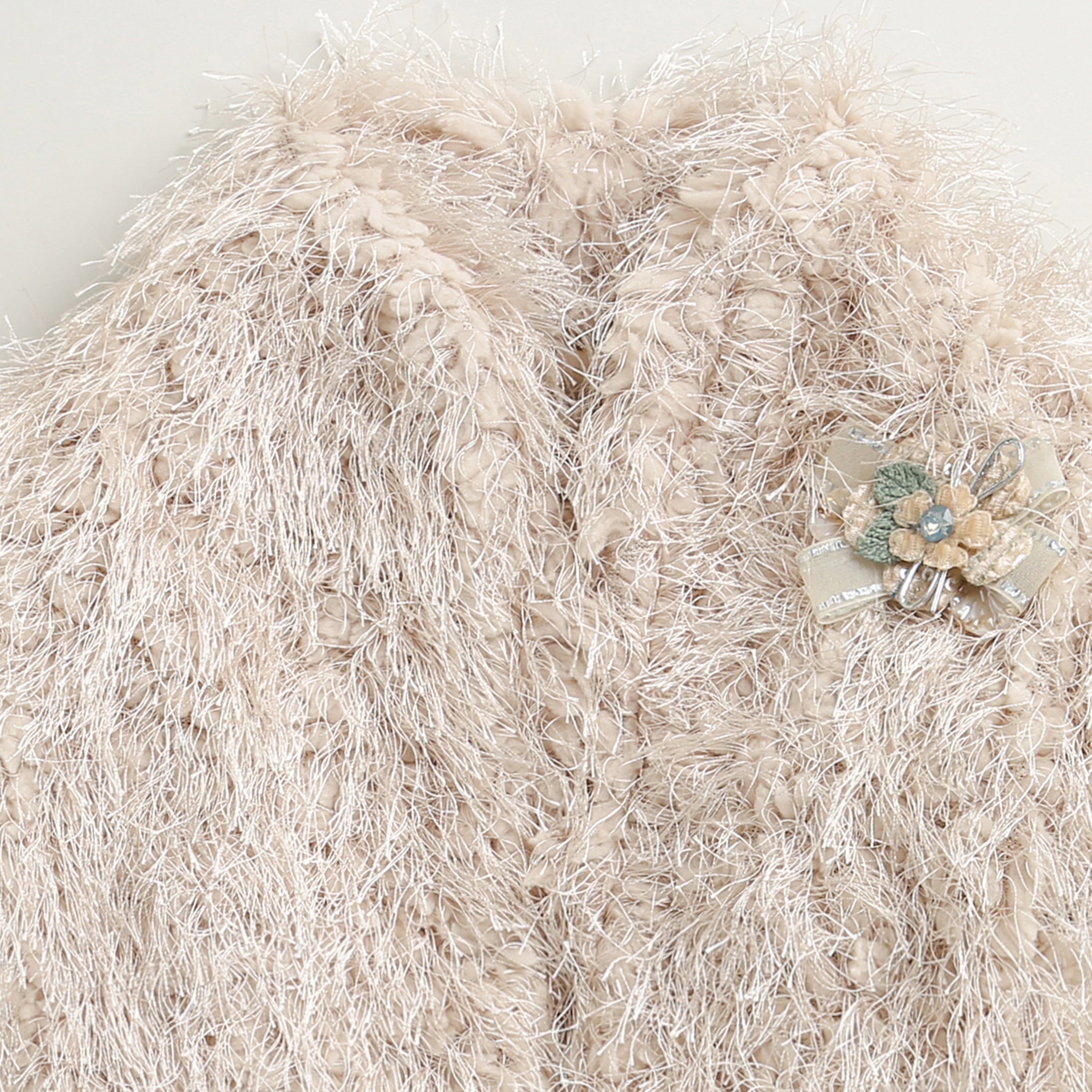 Gold Sequin Party Dress with Fur Shrug