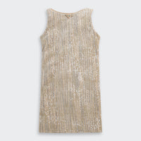 Gold Sequin Party Dress with Fur Shrug