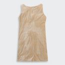 Gold Sequin Party Dress with Fur Shrug