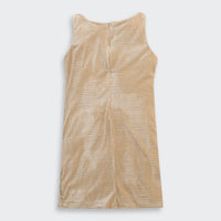 Gold Sequin Party Dress with Fur Shrug