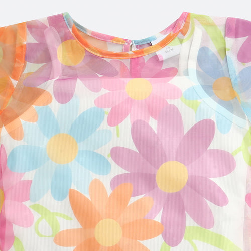 Multicolor Floral Printed Casual Dress M2395