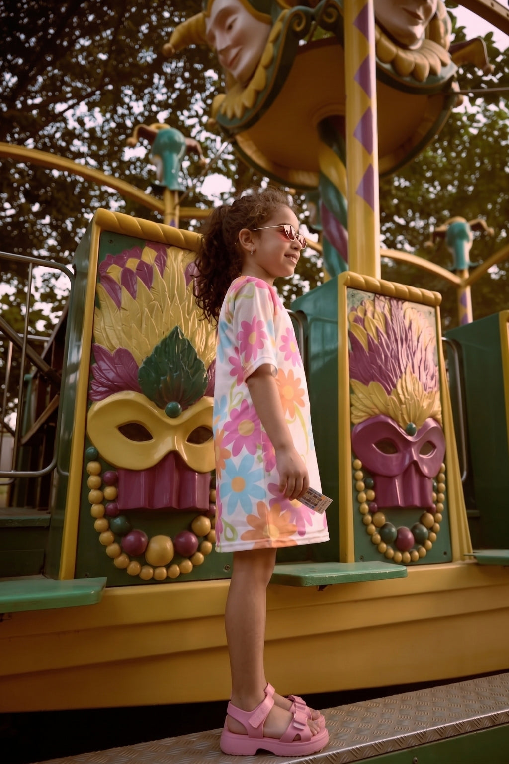 Multicolor Floral Printed Casual Dress M2395
