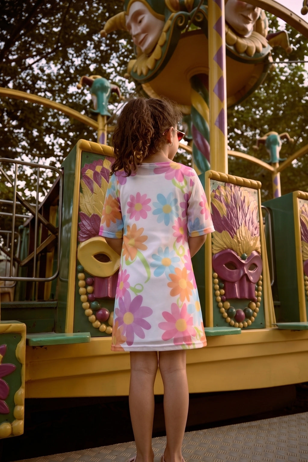 Multicolor Floral Printed Casual Dress M2395