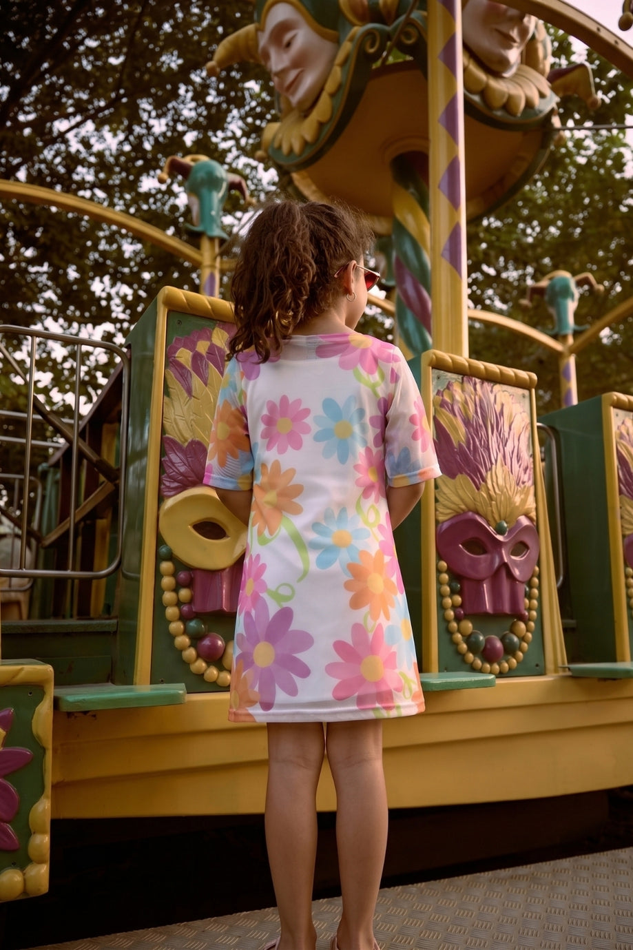 Multicolor Floral Printed Casual Dress M2395