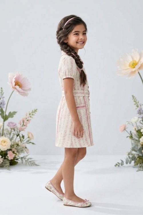 Blush Petal Belted Shirt Dress M2400