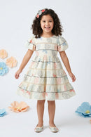 Pastel Pineapple Tiered Dress M2403
