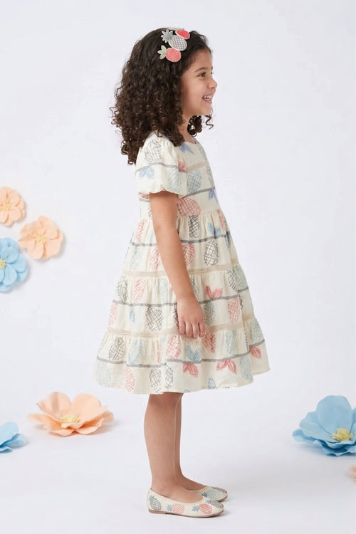 Pastel Pineapple Tiered Dress M2403