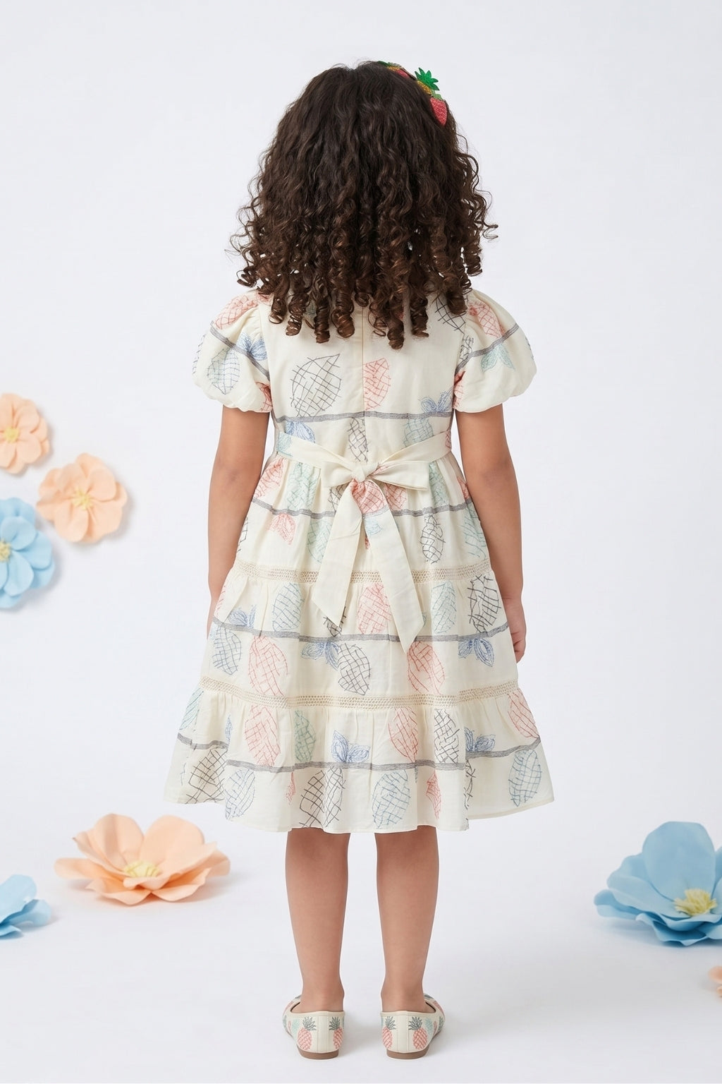 Pastel Pineapple Tiered Dress M2403