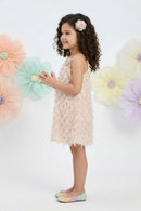Peach Sleeveless Printed Shift Dress M2404