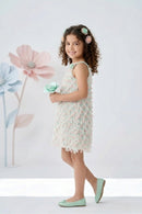 Pista Green Printed Sleeveless Summer Dress M2404