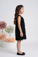 Midnight Petal Textured Dress M2405
