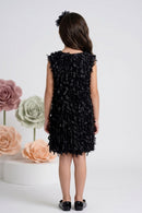 Midnight Petal Textured Dress M2405