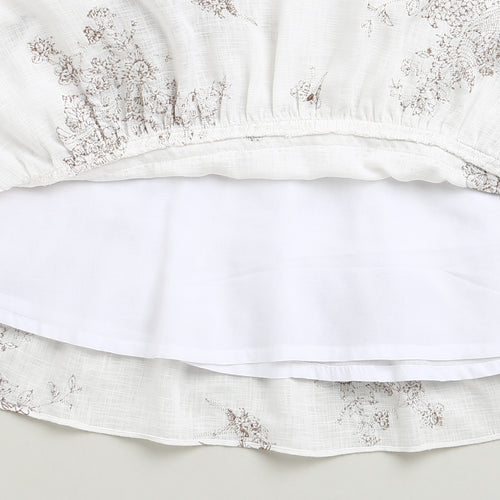 Girls White Floral Summer Dress M2409
