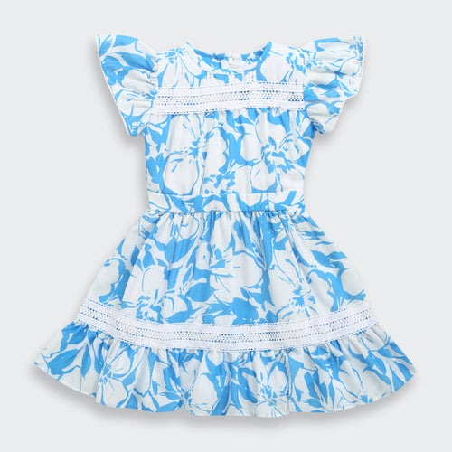 Blue Petal Frill Dress M2412
