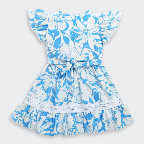 Blue Petal Frill Dress M2412