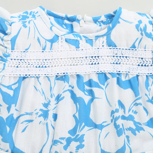 Blue Petal Frill Dress M2412
