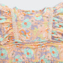 Peach Floral Ruffle Tiered Dress M2430