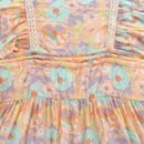 Peach Floral Ruffle Tiered Dress M2430