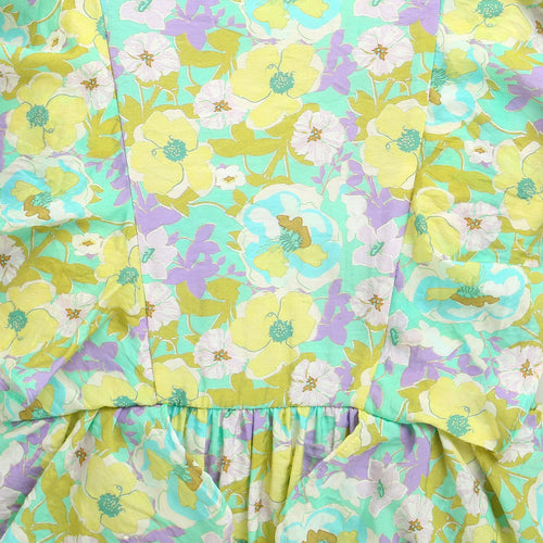 Green Floral Ruffle Layer Dress M2433