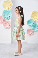 Green Floral Tiered Dress M2437