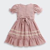 Dusty Pink Lace Party Dress for Girls