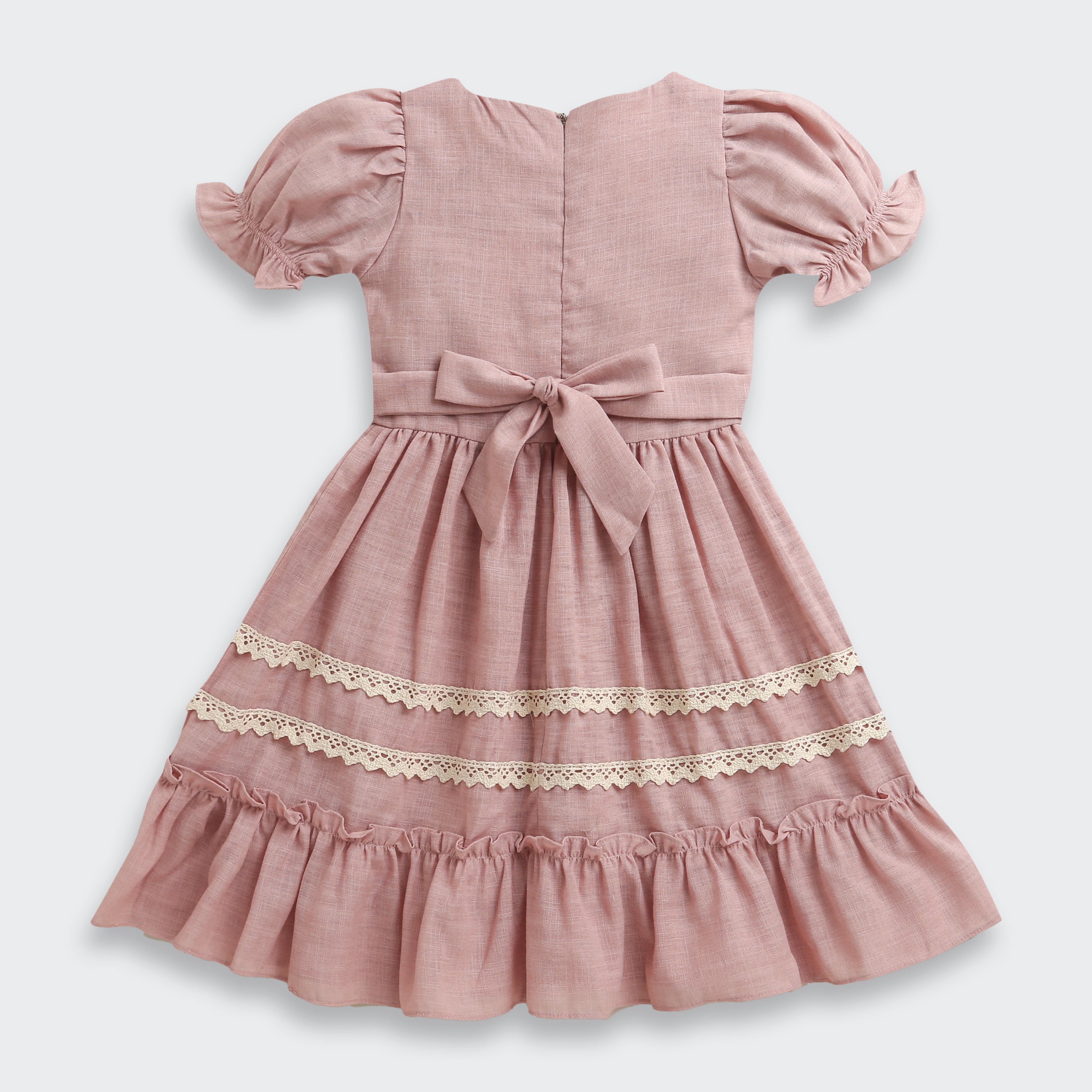 Dusty Pink Lace Party Dress for Girls