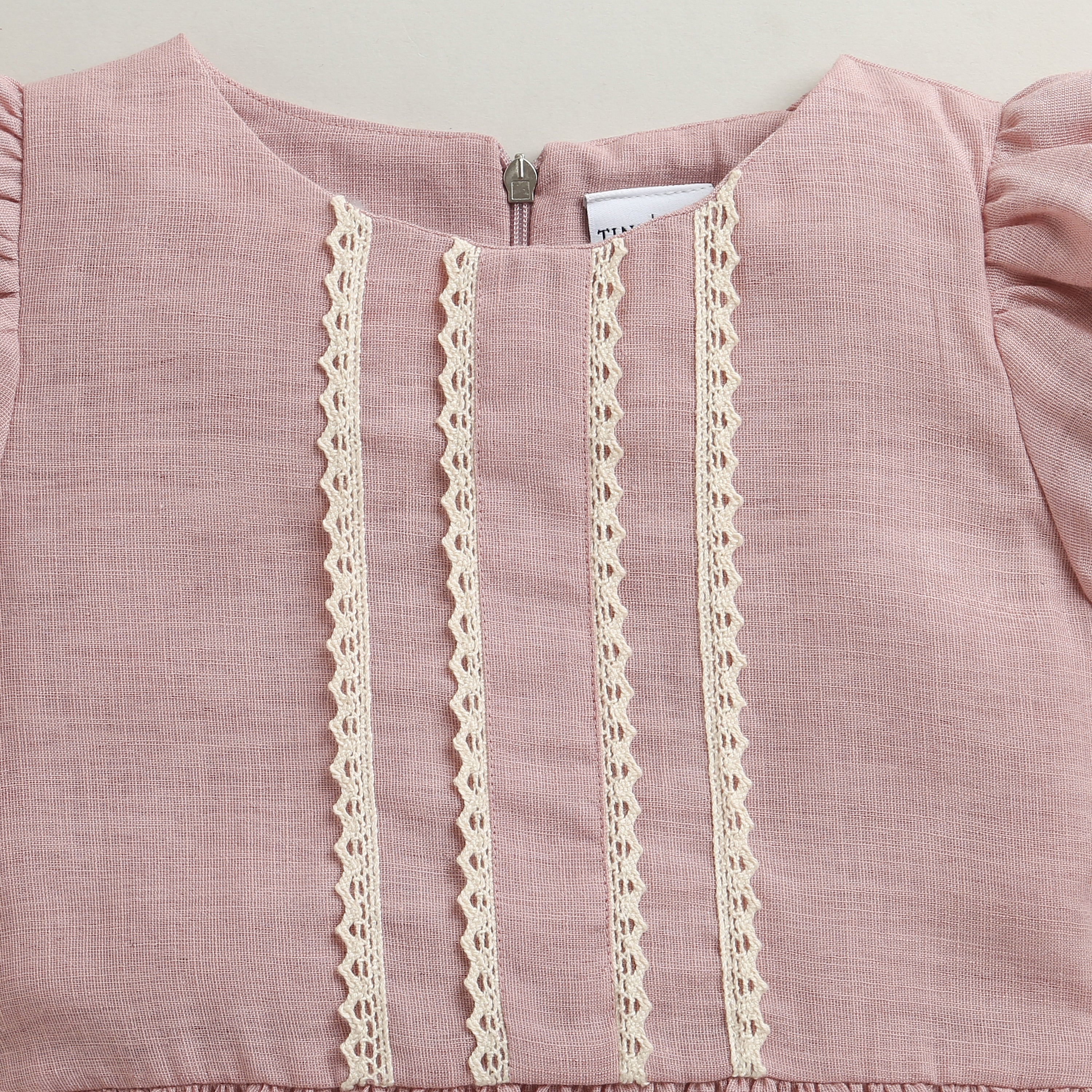 Dusty Pink Lace Party Dress for Girls