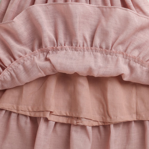 Girls Dusty Pink Lace Trim Dress M2440