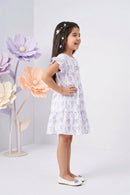 Lilac Blossom Tiered Cotton Dress M2445
