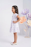 Lilac Blossom Tiered Cotton Dress M2445